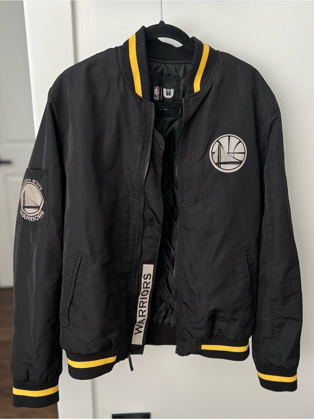 Golden State Warriors Black & Yellow Bomber Jacket